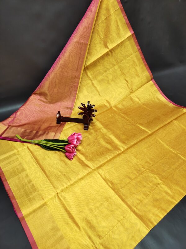 Uppada Pattu Tissue Saree(Yellow-Pink)