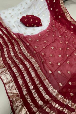 Pure Viscose Georgette Weaving Jacquard Saree
