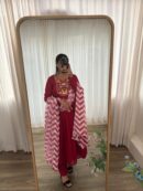New Party Wear Look – Pure Viscose Muslin Silk Gown Set (3 Piece Set)