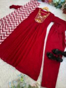 New Party Wear Look – Pure Viscose Muslin Silk Gown Set (3 Piece Set)