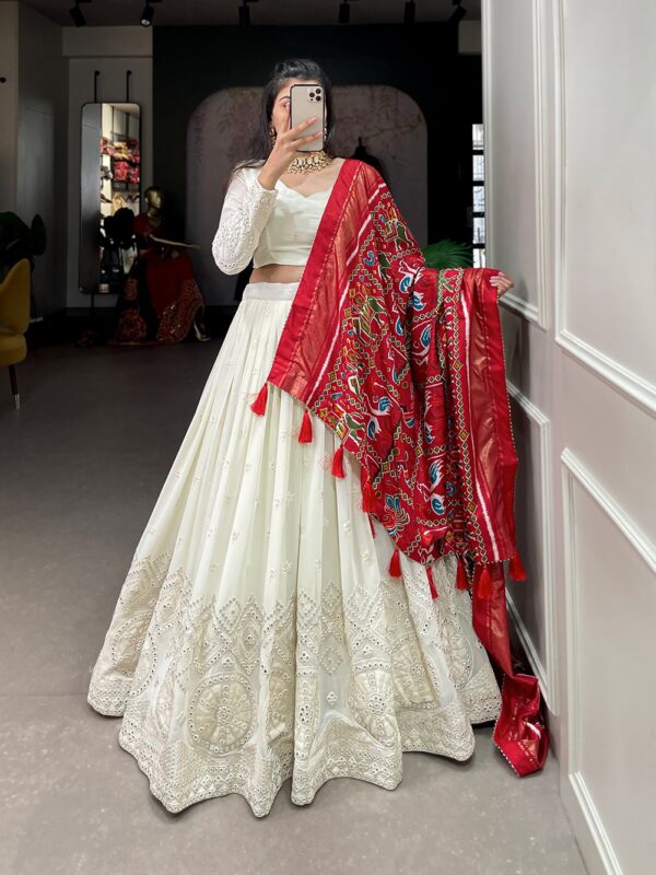 Elegant Lucknowi Paper Mirror Work Lehenga Choli Set