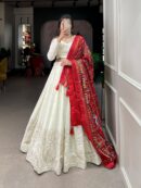 Elegant Lucknowi Paper Mirror Work Lehenga Choli Set