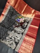 Kota Kalamkari Printed Sarees(Black Body-Red Boarder)