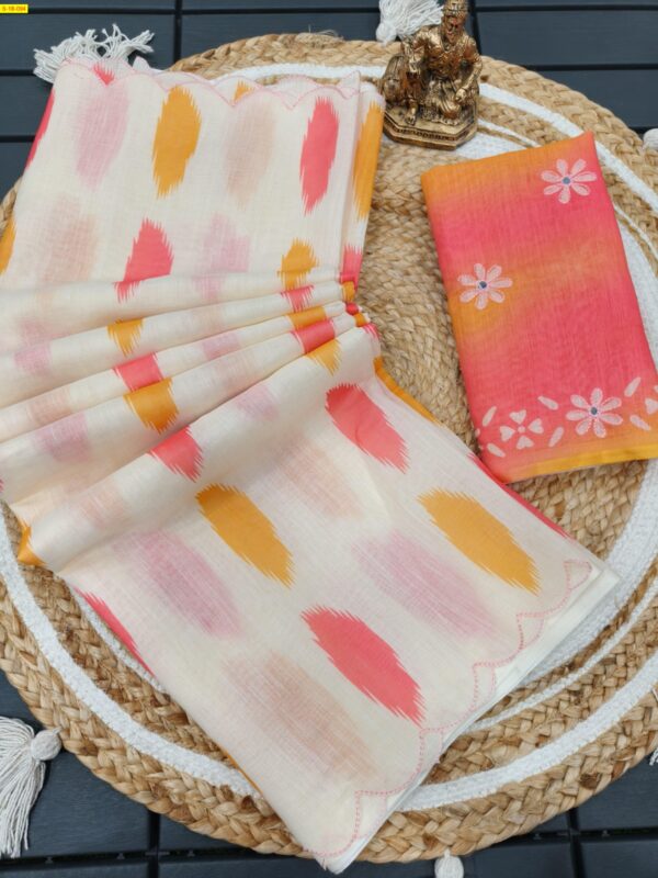 Multi colored digital print allover saree