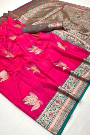 New Launch (Best Seller in Maharashtra)– Original Paithani Sarees(Pink)