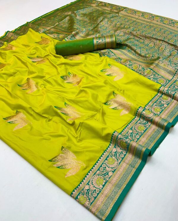 New Launch (Best Seller in Maharashtra)– Original Paithani Sarees(Lemon Yellow)