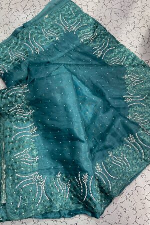 New Launch – Crystal Fabric Sarees(Teal)