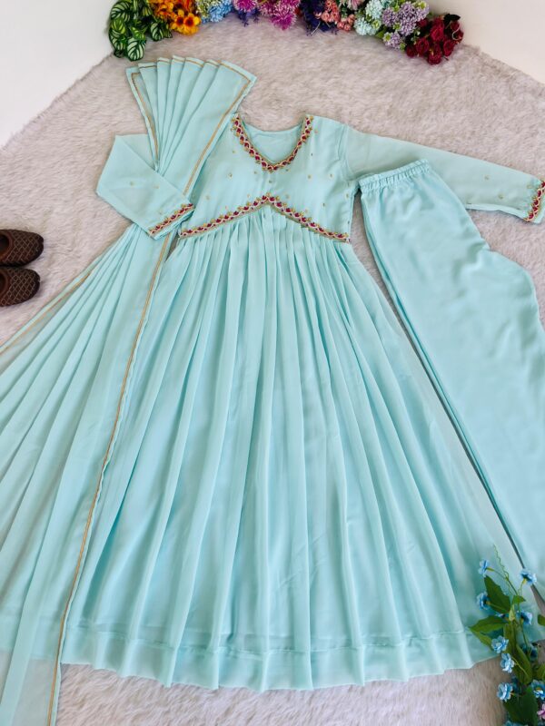 New Party Wear Look – Premium Fox Georgette Gown Set - Image 2
