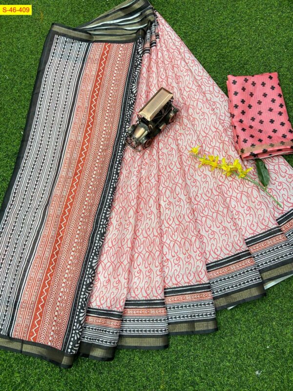 Soft Kota Doriya Sarees – Light, Elegant & Timeless (Pale Pinkish, Black & White)