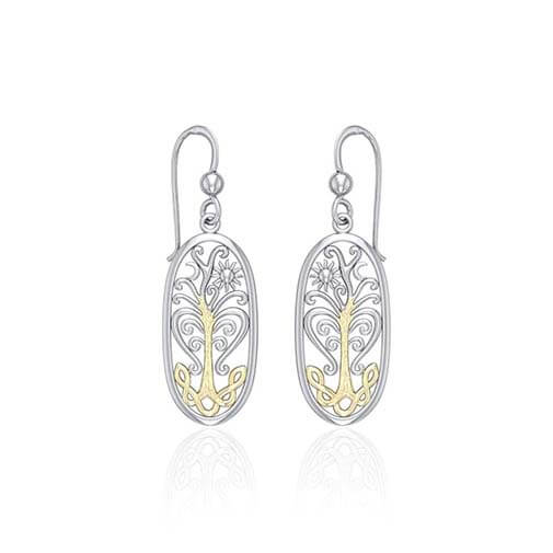 Golden Tree of Life Featuring Sun and Moon Earrings , The Tree of Life