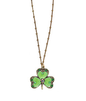 Enameled Shamrock Pendant | Celtic 