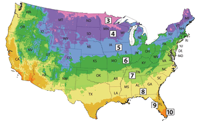 USDA Plant Hardiness Zone Map