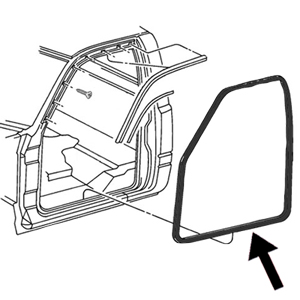 FRONT DOOR SEALS - DRIVER OR PASSENGER - MOPAR ('94-'02,2500/3500 REGULAR/EXTENDED CAB ONLY, NOT QUAD CAB)