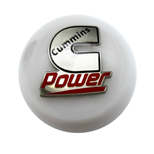 SHIFT KNOB - CUMMINS POWER - WHITE ('89-'18)