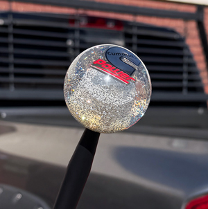 SHIFT KNOB - CLEAR METAL FLAKE - CUMMINS POWER ('89-'18)