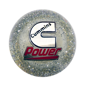 SHIFT KNOB - CLEAR METAL FLAKE - CUMMINS POWER ('89-'18)