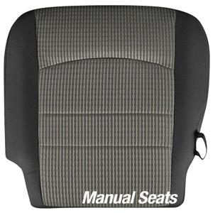 FACTORY-MATCH BOTTOM SEAT COVER (DARK SLATE W/MEDIUM GRAYSTONE INSERT) - CLOTH - W/MANUAL SEATS - DRIVER SIDE ('09-'12 1500, '10-'12 2500/3500 - NON-LARAMIE)