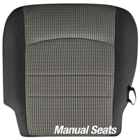 FACTORY-MATCH BOTTOM SEAT COVER (DARK SLATE W/MEDIUM GRAYSTONE INSERT) - CLOTH - W/MANUAL SEATS - DRIVER SIDE ('09-'12 1500, '10-'12 2500/3500 - NON-LARAMIE)