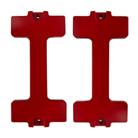 BATTERY HOLD DOWNS - PAIR (2) - BILLET ALUMINUM - POWDERCOATED RED ('94-'02 2500/3500) 
