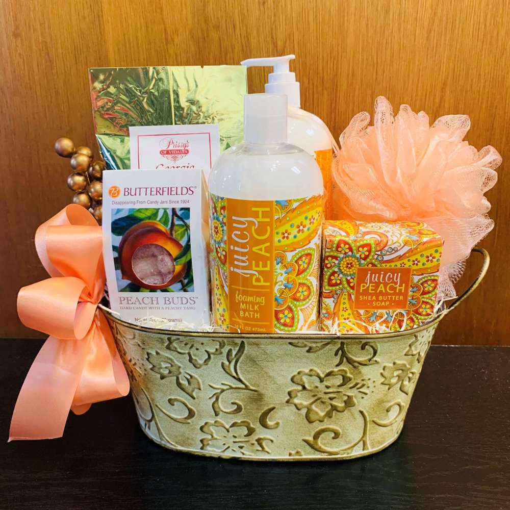 Peach Bath Basket Atlanta Pamper Basket Gifts