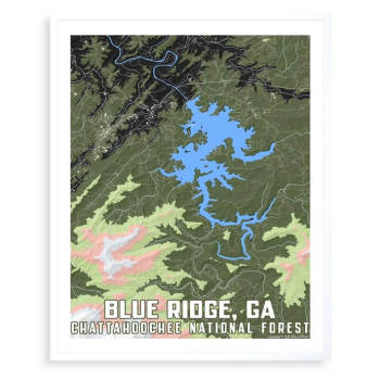 Blue Ridge Georgia Map Print Blue Ridge Georgia Map Print
