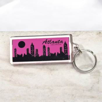 Atlanta Pink Skyline Key Chain Atlanta Pink Skyline Key Chain