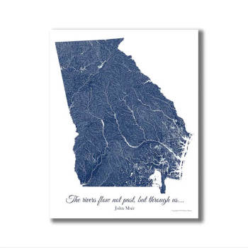 Rivers of Georgia Map Print