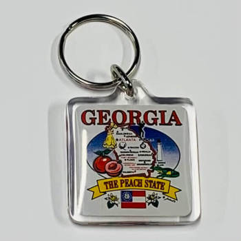 Georgia Peach State Map Key Chain Georgia Peach State Map Key Chain
