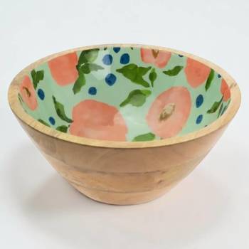 Colorful Peaches Wood Bowl