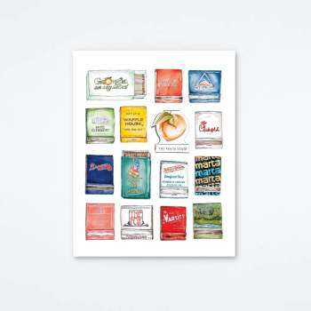 Atlanta Collage Matchbook Print Atlanta Collage Matchbook Print