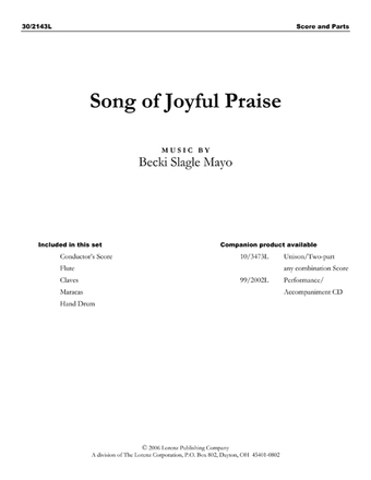 Song of Joyful Praise - Flute and percussion score and parts