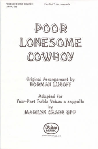 Poor Lonesome Cowboy (SSAA)