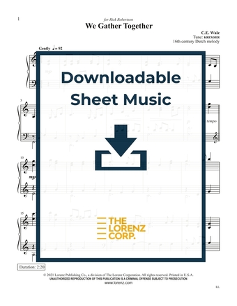 We Gather Together - Piano Sheet Music (Digital download)