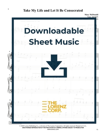 Take My Life and Let It Be Consecrated - Piano Sheet Music (Digital download)
