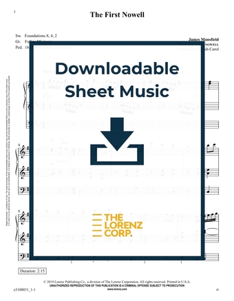 The First Nowell - Organ Sheet Music (Digital download)