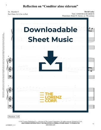 Reflection on Conditor alme siderum - Organ Sheet Music (Digital download)