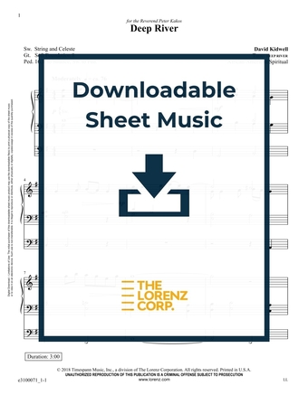 Deep River - Organ Sheet Music (Digital download)