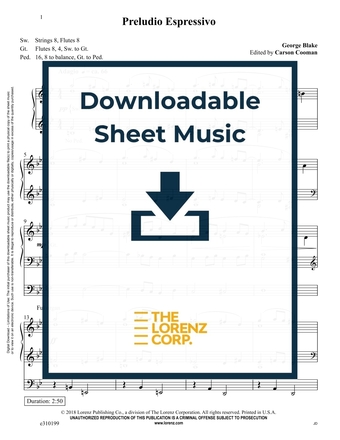 Preludio Espressivo - Organ Sheet Music (Digital download)