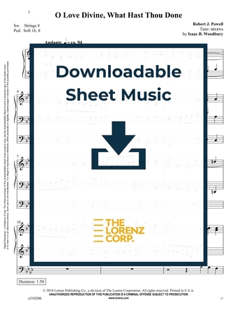 O Love Divine, What Hast Thou Done - Organ Sheet Music (Digital download)