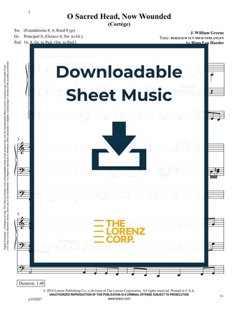 O Sacred Head, Now Wounded - Organ Sheet Music (Digital download)