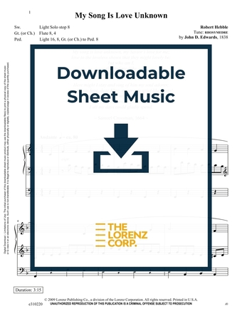 My Song Is Love Unknown - Organ Sheet Music (Digital download)