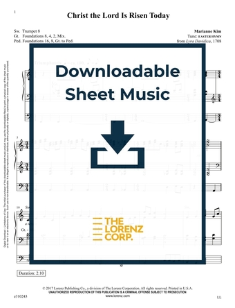 Christ the Lord Is Risen Today - Organ Sheet Music (Digital download)