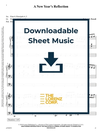 A New Year's Reflection - Organ Sheet Music (Digital download)
