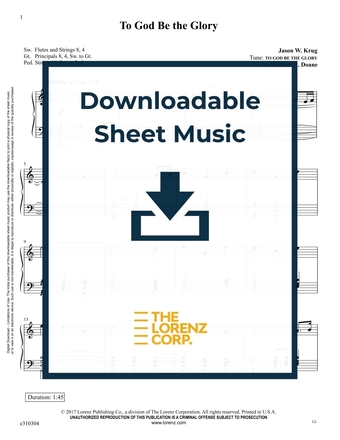 To God Be the Glory - Organ Sheet Music (Digital download)
