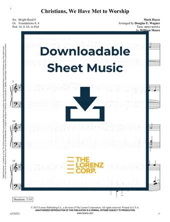 Christians, We Have Met to Worship - Organ Sheet Music (Digital download)