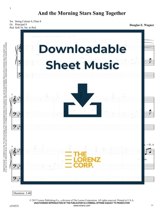And the Morning Stars Sang Together - Organ Sheet Music (Digital download)