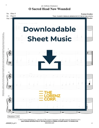 O Sacred Head Now Wounded - Organ Sheet Music (Digital download)