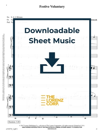 Festive Voluntary - Organ Sheet Music (Digital download)