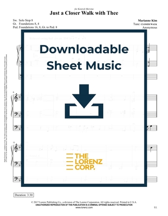 Just a Closer Walk - Organ Sheet Music (Digital download)