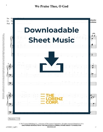 We Praise Thee, O God - Organ Sheet Music (Digital download)